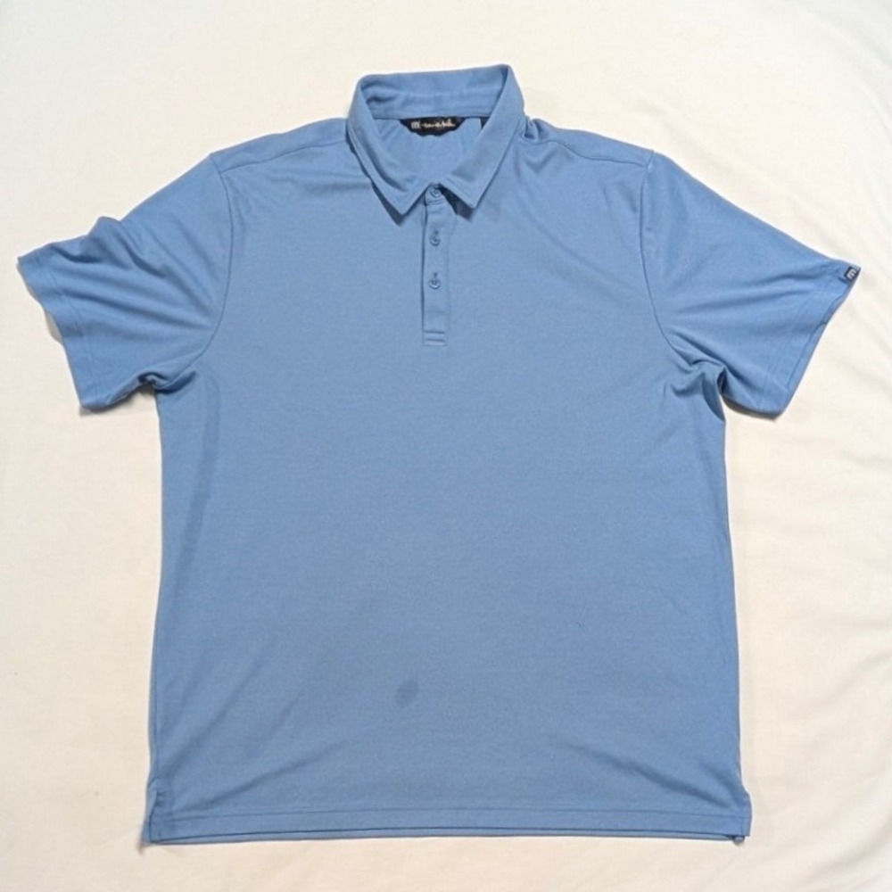 Travis Mathew Mens XXL Blue Short Sleeve Pique Golf Polo Shirt